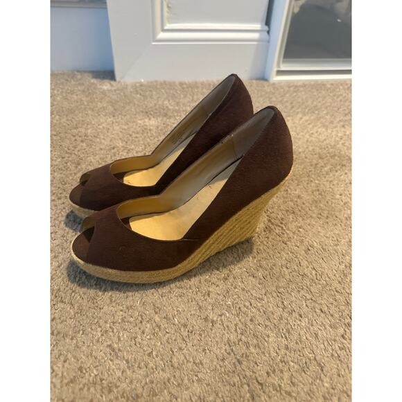 Colin Stuart Peep Toe Espadrille Wedge Shoes, Size 8.5 - Picture 4 of 6